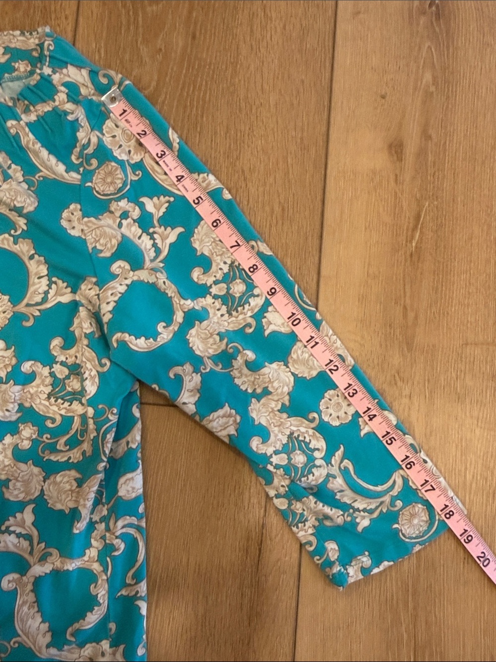 Talbots Women’s Teal Floral Scroll Print Blouse - Picture 5 of 5